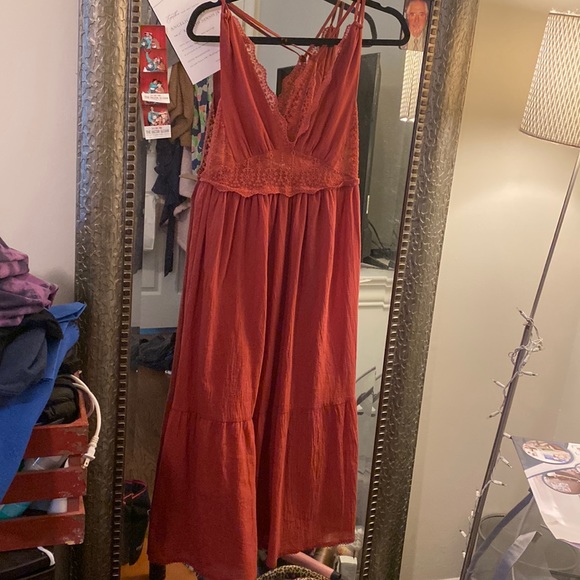 Beautiful Brick Lace Maxi - Picture 1 of 6